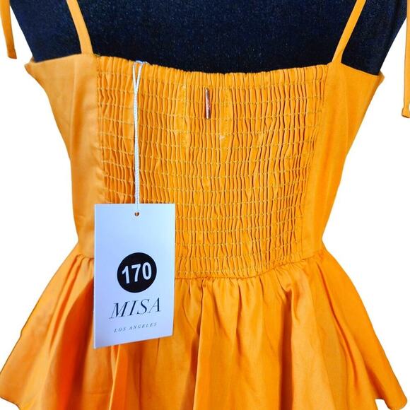 MISA Los Angeles Rosie Bustier Peplum-Waist Poplin Maxi Dress - Picture 3 of 10